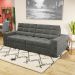 Sofá 4 Lugares Retrátil e Reclinável Deluxe Molas Veludo Chumbo 268 cm