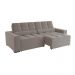Sofá 4 Lugares Retrátil e Reclinável Deluxe Molas Veludo Cinza Claro 268 cm
