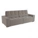 Sofá 4 Lugares Retrátil e Reclinável Deluxe Molas Veludo Cinza Claro 268 cm