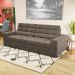 Sofá 4 Lugares Retrátil e Reclinável Deluxe Molas Veludo Marrom 268 cm