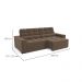 Sofá 4 Lugares Retrátil e Reclinável Deluxe Molas Veludo Marrom 268 cm