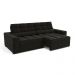 Sofá 4 Lugares Retrátil e Reclinável Deluxe Molas Veludo Preto 268 cm