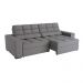 Sofá 4 Lugares Retrátil e Reclinável Deluxe Molas Veludo Titânio 268 cm