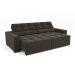 Sofá 4 Lugares Retrátil e Reclinável Deluxe Veludo Chumbo