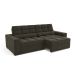 Sofá 4 Lugares Retrátil e Reclinável Deluxe Veludo Chumbo