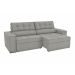 Sofá 4 Lugares Retrátil e Reclinável Lanus Bouclé Cinza 250 cm