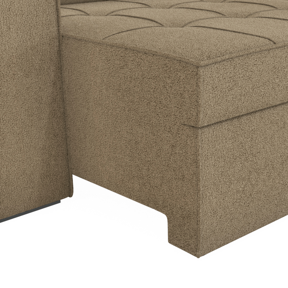 Sofá 4 Lugares Retrátil e Reclinável Lanus Bouclé Fendi 250 cm