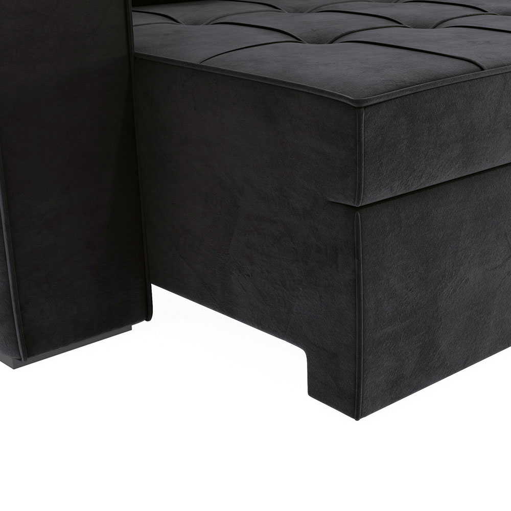 Sofá 4 Lugares Retrátil e Reclinável Lanus Veludo Preto 250 cm