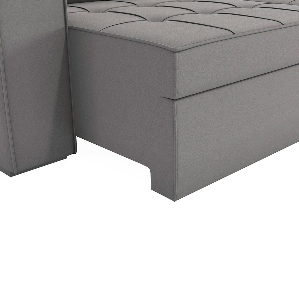 Sofá 4 Lugares Retrátil e Reclinável Lanus Veludo Titânio 250 cm