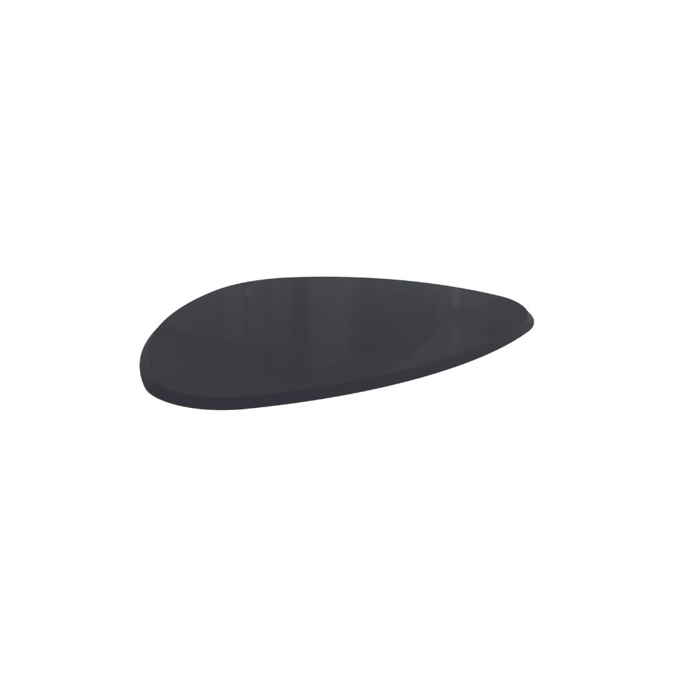 Tampo Orgânico para Mesa de Jantar com Vidro Peônia Preto 135 cm