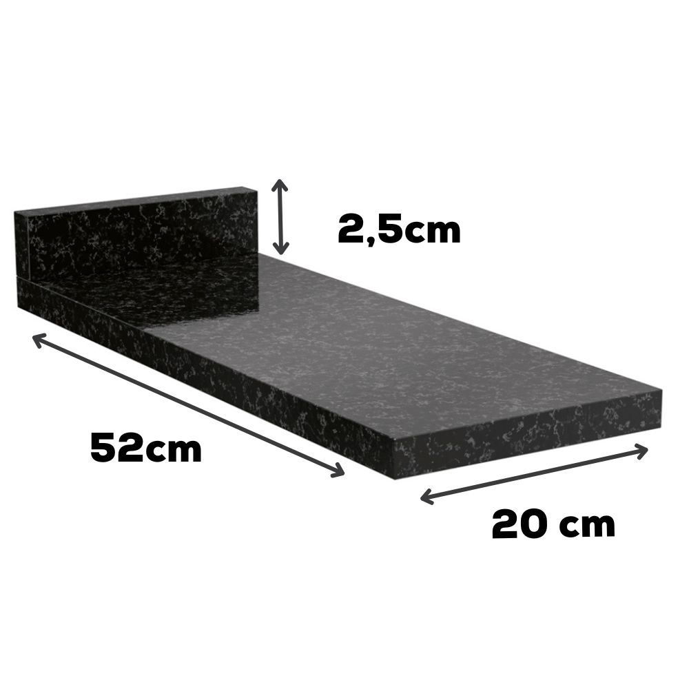 Tampo Para Balcão 20 cm MDP B646 Preto Kappesberg