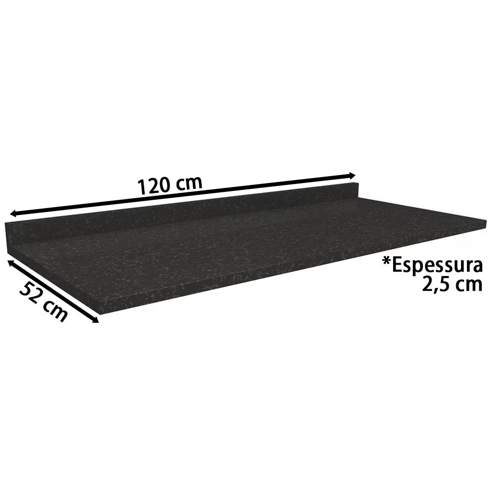 Tampo Para Balcao 120cm S515 Preto Brilho kappesberg