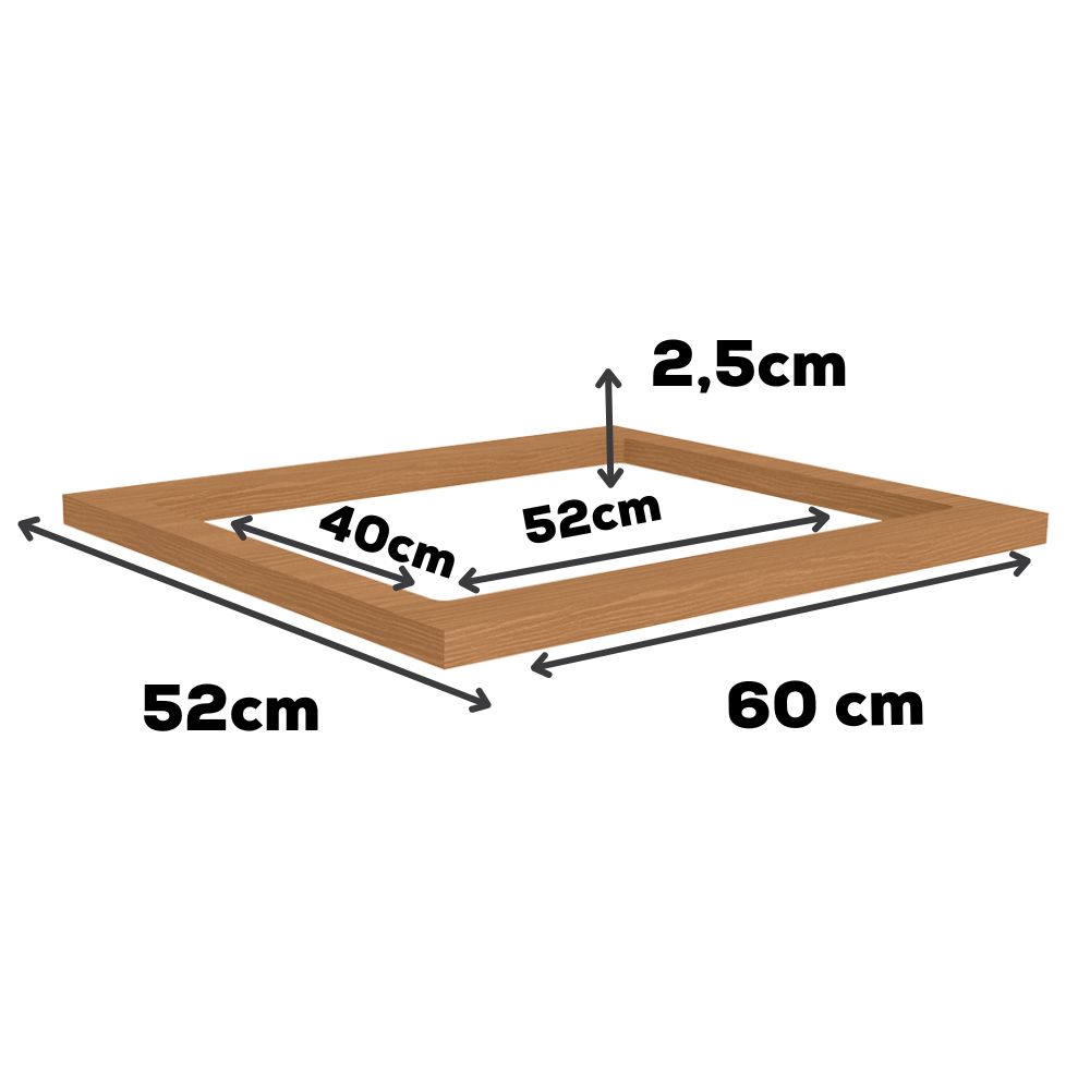 Tampo Para Balcao Cooktop 60 cm MDP E604 Canela Kappesberg