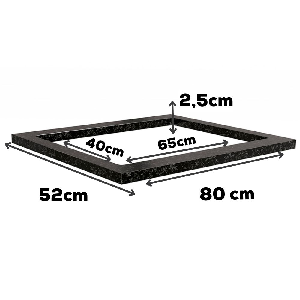 Tampo Para Balcao Cooktop 80 cm MDP S417 Preto Kappesberg
