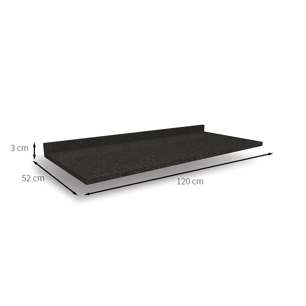 Tampo para Balcão Nox Preto 120 cm