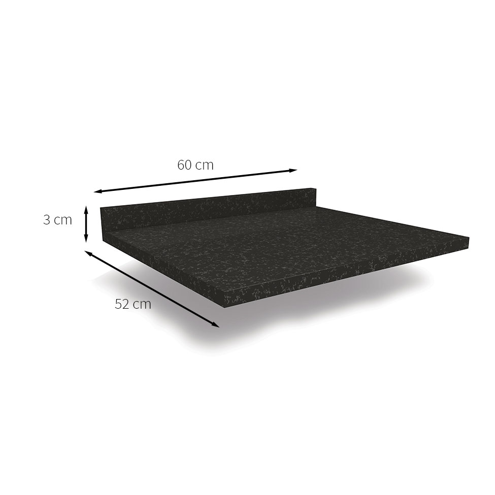 Tampo para Balcão Nox Preto 60 cm