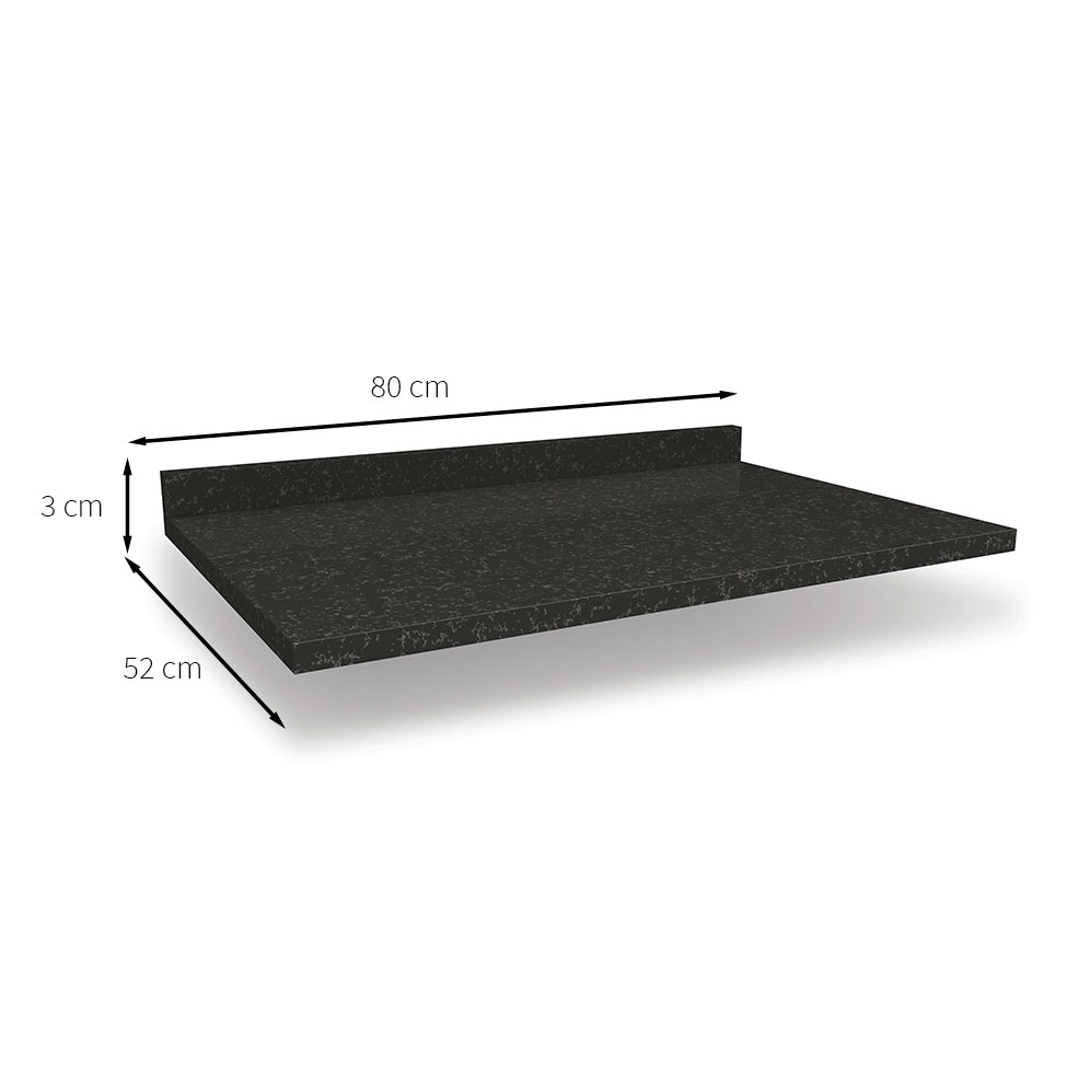 Tampo para Balcão Nox Preto 80 cm