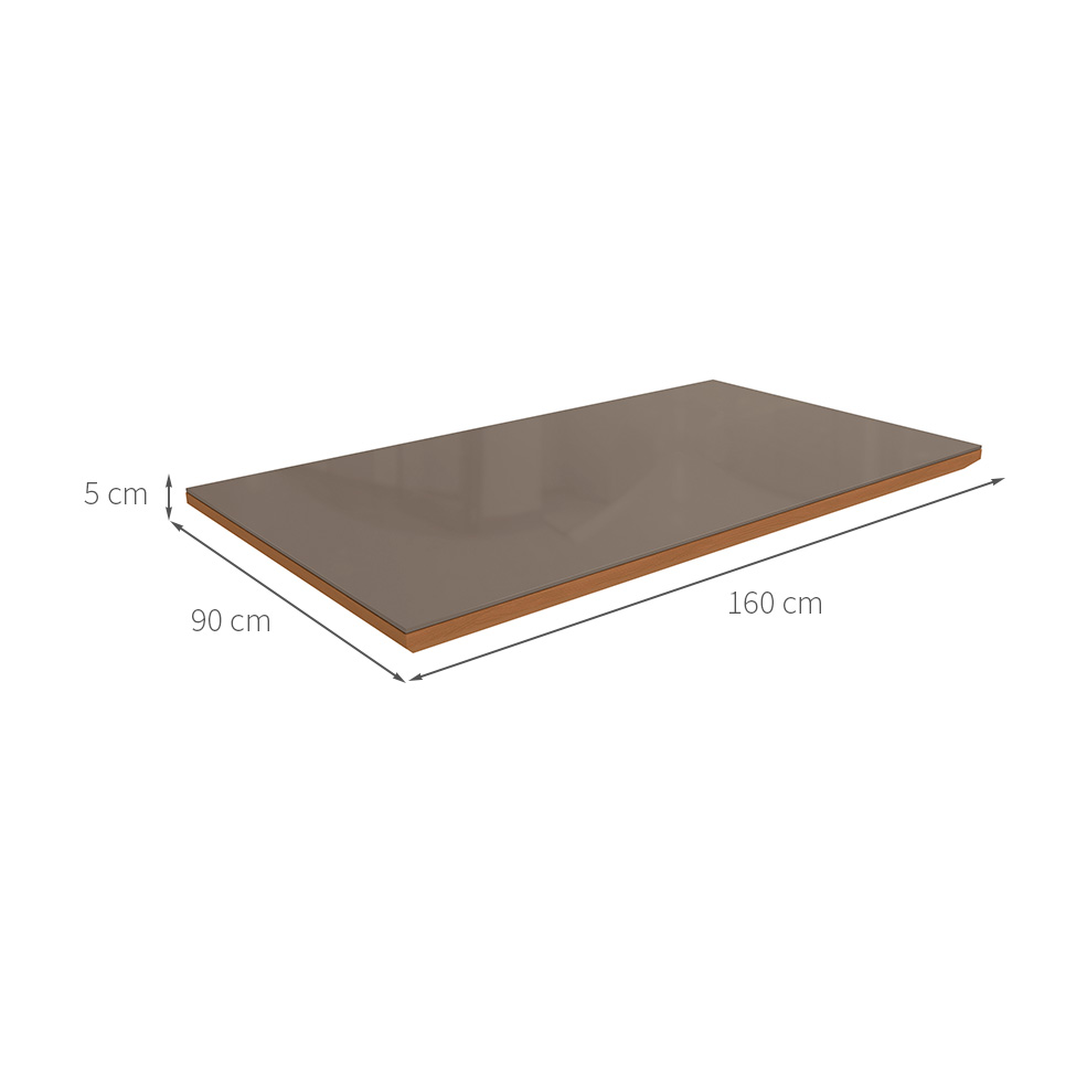 Tampo para Mesa de Jantar Kepp Vidro Bronze e Canela 160 cm