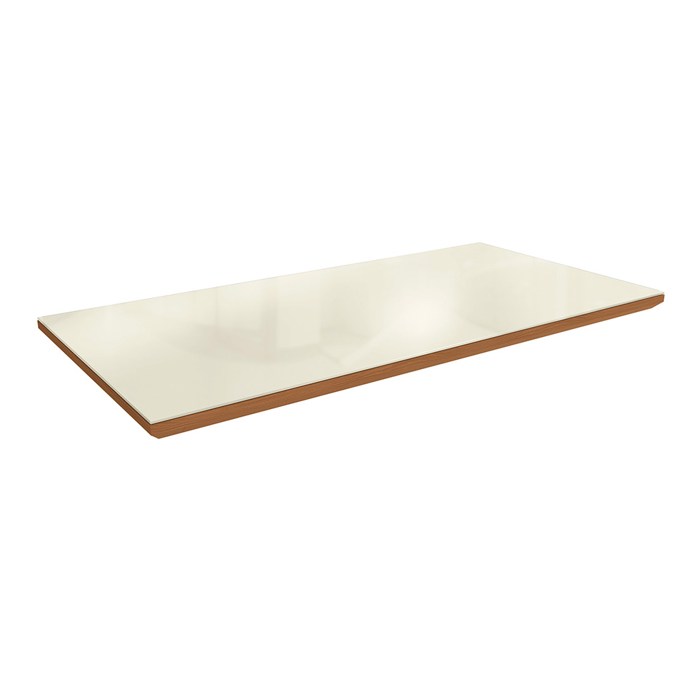 Tampo para Mesa de Jantar Kepp Vidro Off White e Canela 180 cm