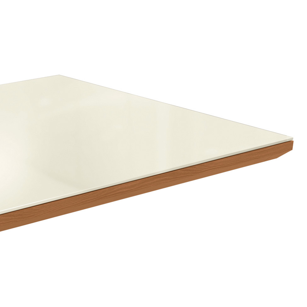 Tampo para Mesa de Jantar Kepp Vidro Off White e Canela 180 cm