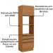 Torre Quente 2 Fornos 240x70 cm 2P 3G MDP Maxxi G750 Canela Kappesberg