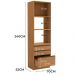 Torre Quente 2 Fornos 240x70 cm 2P 3G MDP Maxxi G750 Canela Kappesberg