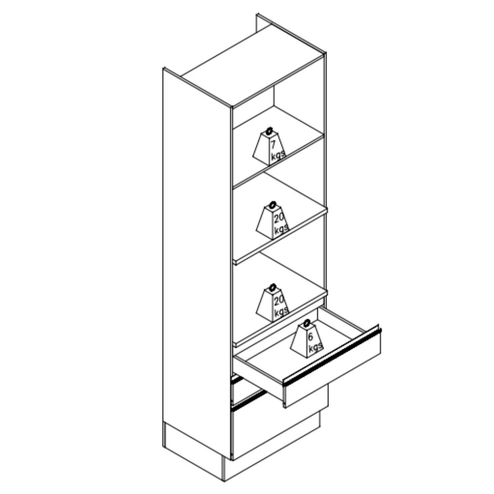 Torre Quente 2 Fornos 240x70 cm 2P 3G MDP Maxxi G750 Nogal Kappesberg