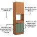 Torre Quente 240x70 cm 4P 1G MDP Maxxi G751 Canela Verde Kappesberg