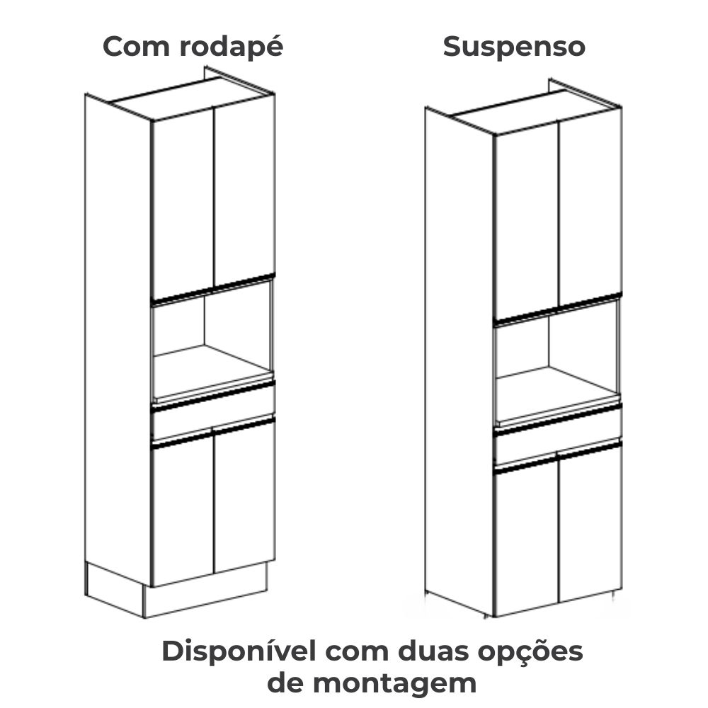 Torre Quente 240x70 cm 4P 1G MDP Maxxi G751 Canela Verde Kappesberg