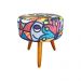 Kit 2 Puffs Bali Decorativo Estampa Romero Brito Kasa Sofá