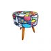 Kit 2 Puffs Bali Decorativo Estampa Romero Brito Kasa Sofá