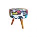 Kit 2 Puffs Bali Decorativo Estampa Romero Brito Kasa Sofá