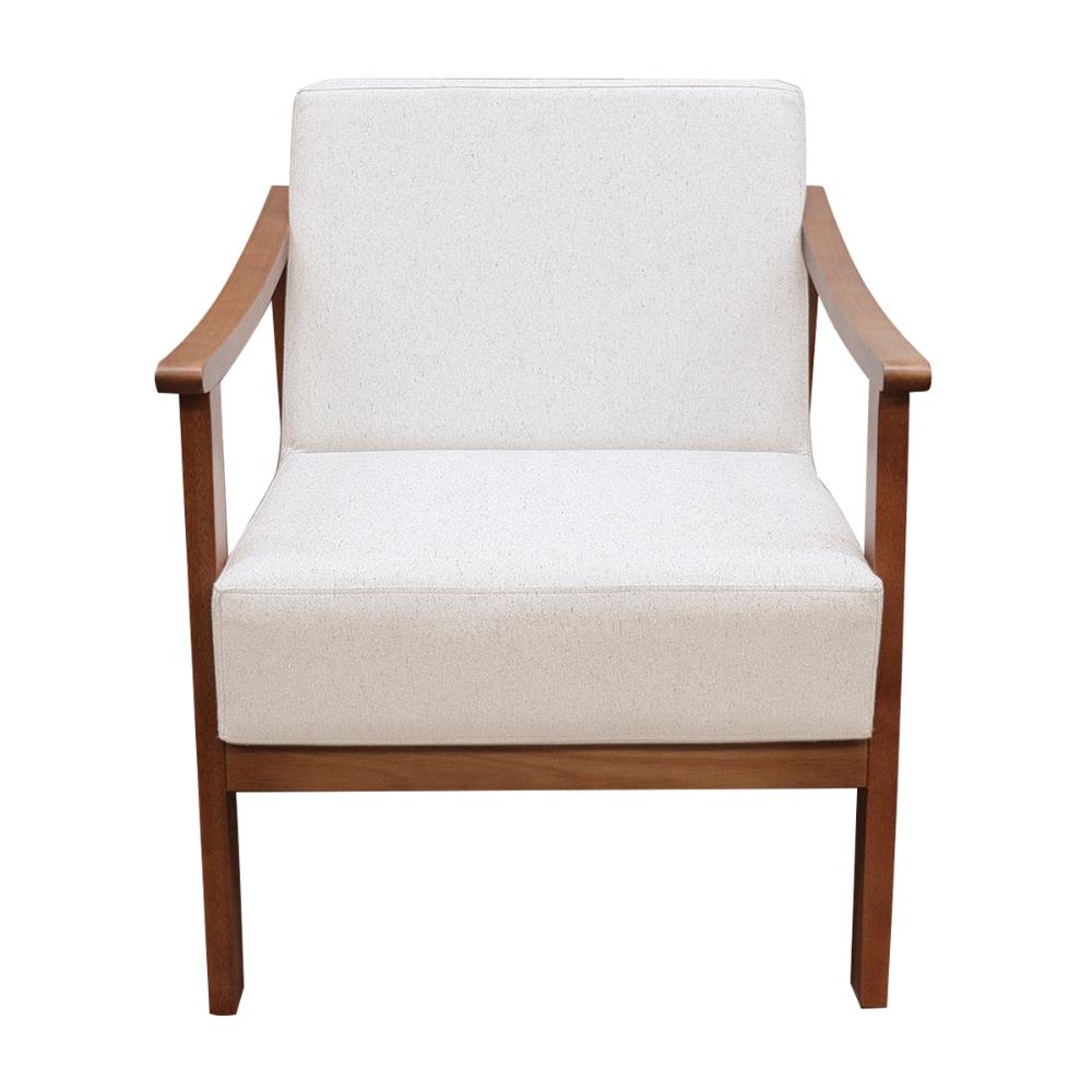 Poltrona Decorativa Júlia Para Sala Linho Crú