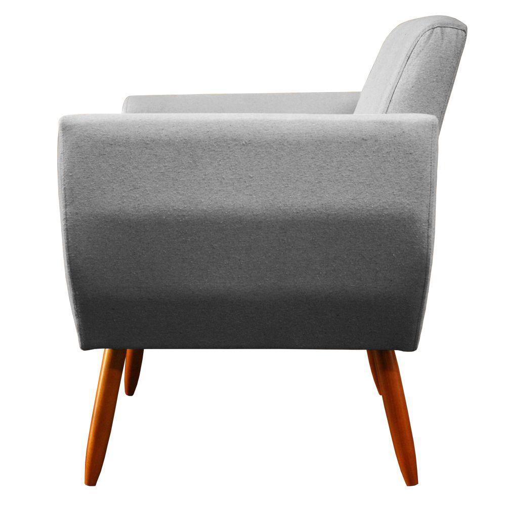 Poltrona Jolly Decorativa Linho Cinza Kasa Sofá
