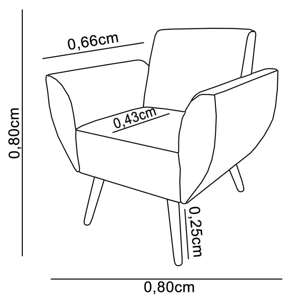 Poltrona Jolly com Puff Dubay Decorativo e Amamentação Linho Cinza Kasa Sofá