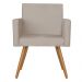 Poltrona Lisboa com Puff Decorativo Bali Suede Creme Kasa Sofá