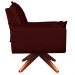Poltrona Opala Base Giratória De Madeira Amamentação Suede Bordo Kasa Sofá