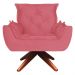 Poltrona Opala Base Giratória com Puff Amamentação Suede Rosa Goiaba Kasa Sofá