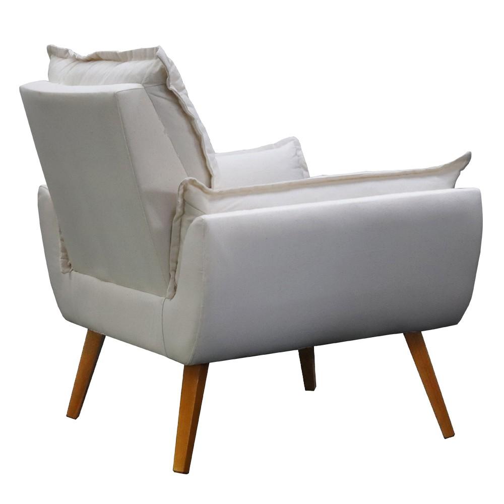 Poltrona Opala Decorativa Linho Cru Kasa Sofá