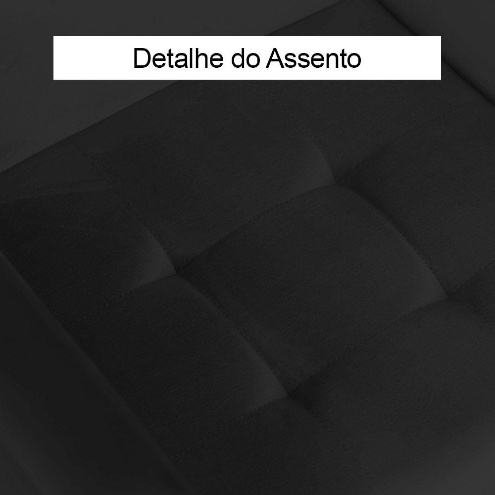 Poltrona Vitória Decorativa Veludo Preto Kasa Sofá