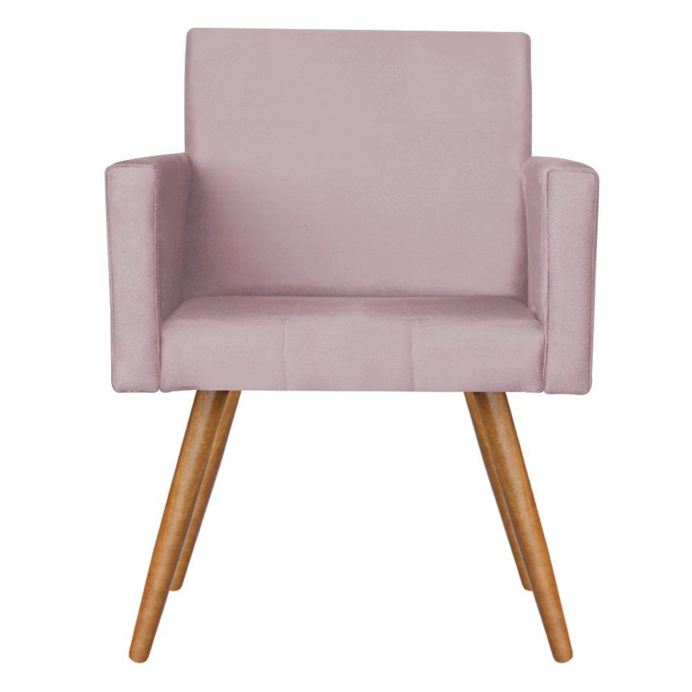 Poltrona Vitória Decorativa Veludo Rosê Kasa Sofá