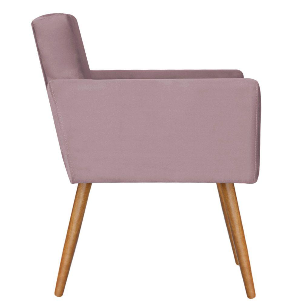 Poltrona Vitória Decorativa Veludo Rosê Kasa Sofá