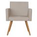 Poltrona Vitória com Puff Bali Decorativo Suede Creme Kasa Sofá