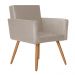 Poltrona Vitória com Puff Bali Decorativo Suede Creme Kasa Sofá