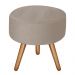 Poltrona Vitória com Puff Bali Decorativo Suede Creme Kasa Sofá