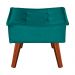 Poltrona com Puff Decorativo Opala Suede Azul Kasa Sofá