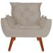 Poltrona com Puff Decorativo Opala Suede Creme Kasa Sofá