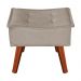 Poltrona com Puff Decorativo Opala Suede Creme Kasa Sofá