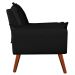 Poltrona com Puff Decorativo Opala Suede Preto Kasa Sofá