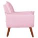 Poltrona com Puff Decorativo Opala Suede Rosa Bebê Kasa Sofá